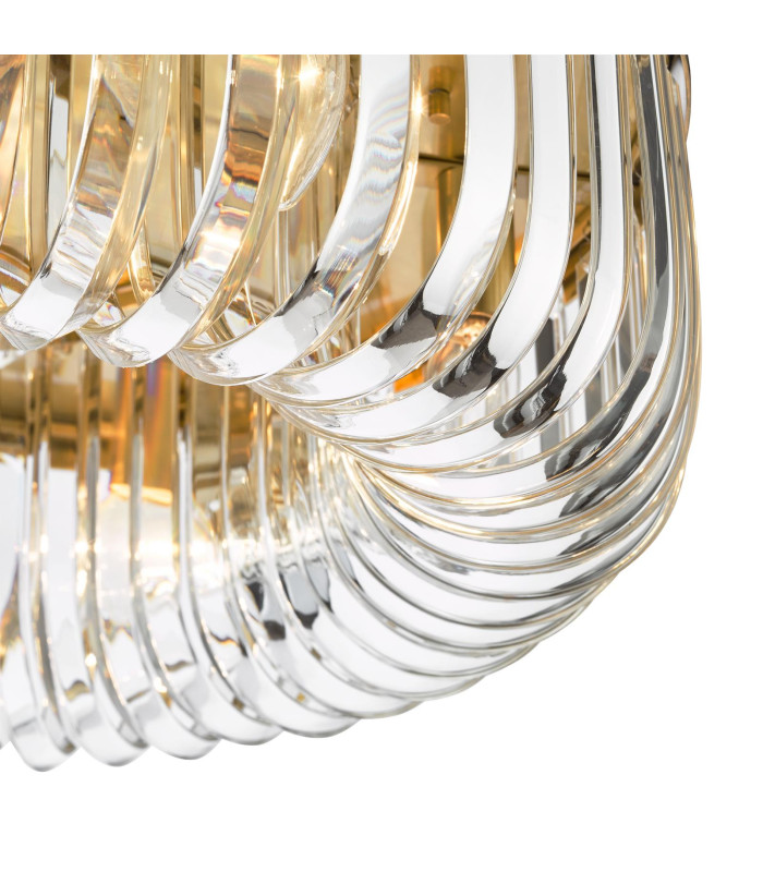 Sigourney 6 Light Flush Satin Gold and Crystal-7