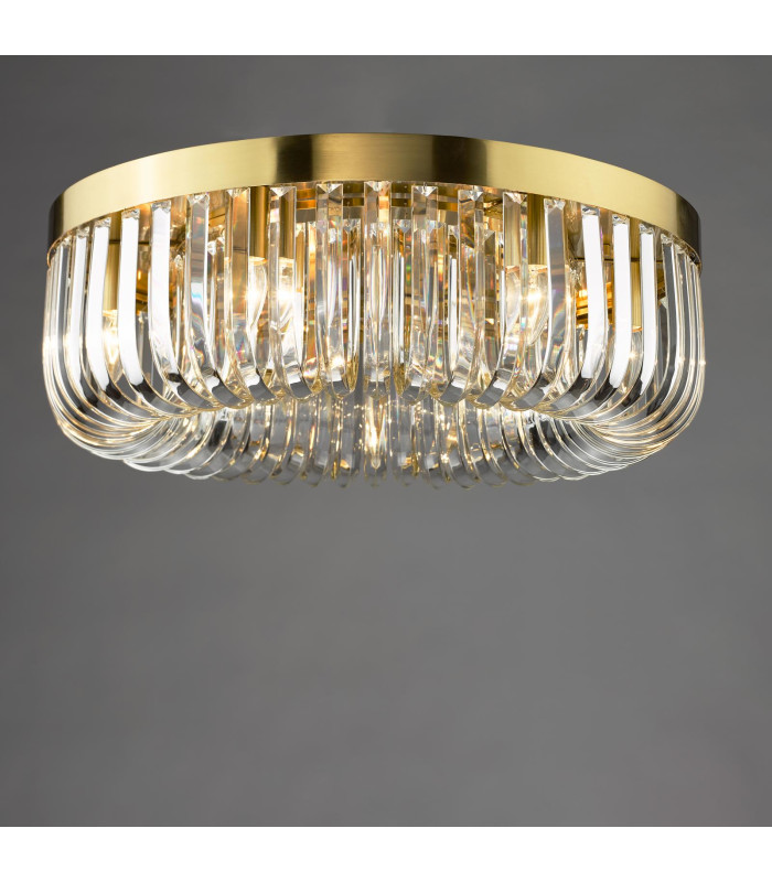 Sigourney 6 Light Flush Satin Gold and Crystal-8