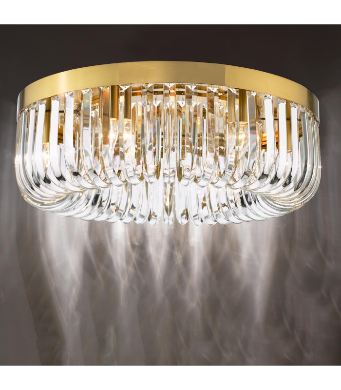 Sigourney 6 Light Flush Satin Gold and Crystal-9