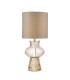 Suelita Table Lamp Brown Ribbed Glass and Antique Brass With Shade-1