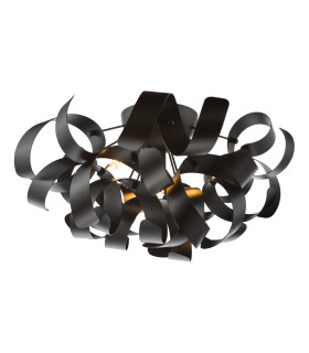 Swash 4 Light Flush Black With Black Ribbins-1