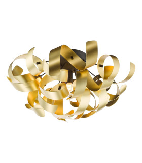 Swash 4 Light Flush Black With Gold Ribbons-1