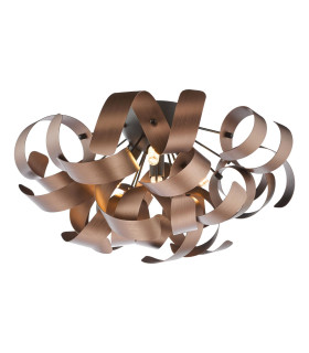 Swash 4 Light Flush Black With Copper Ribbons-1