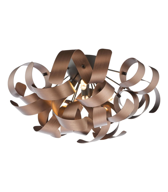 Swash 4 Light Flush Black With Copper Ribbons-1