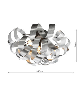 Swash 4 Light Flush Black With Aluminium Ribbons-2