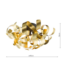 Swash 4 Light Flush Black With Gold Ribbons-2