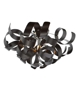 Swash 4 Light Flush Polished Chrome With Black Ribbons-1