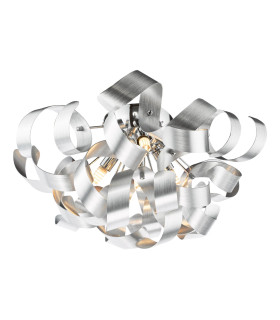 Swash 4 Light Flush Polished Chrome With Aluminium Ribbons-1