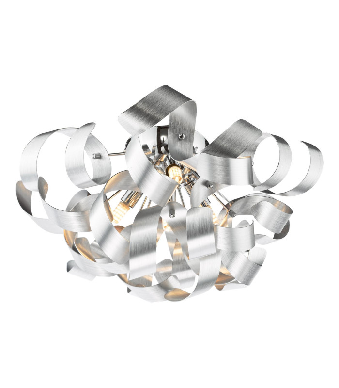 Swash 4 Light Flush Polished Chrome With Aluminium Ribbons-1