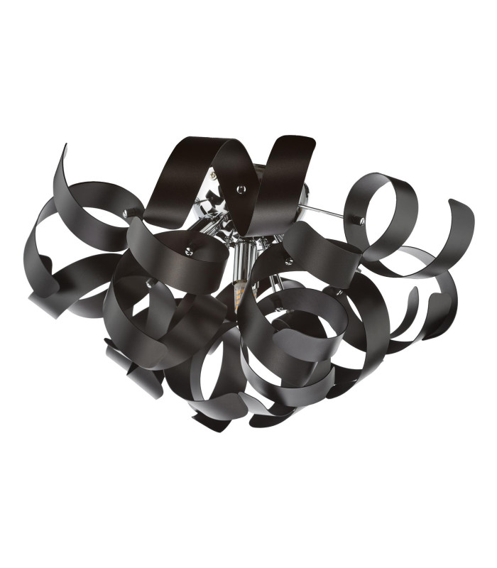 Swash 4 Light Flush Polished Chrome With Black Ribbons-3