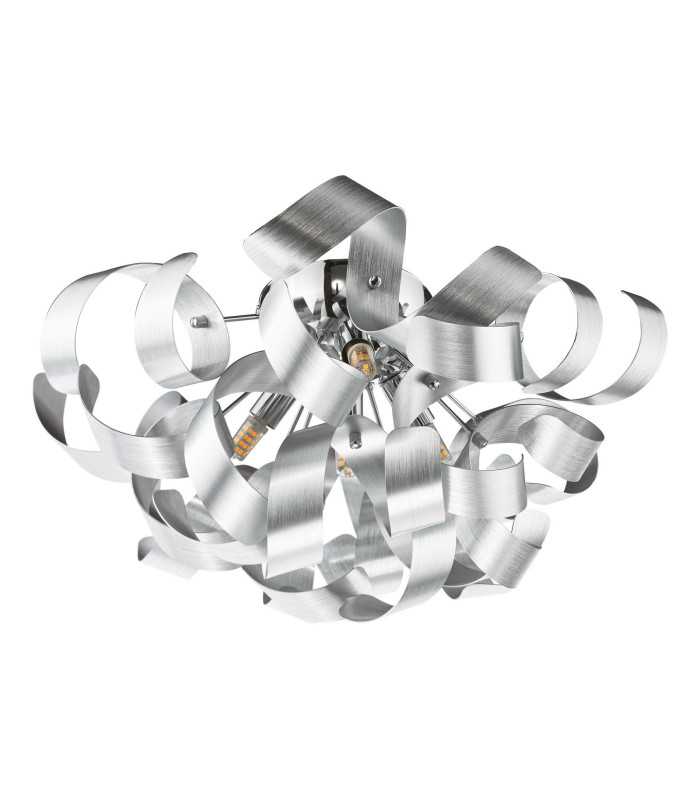 Swash 4 Light Flush Polished Chrome With Aluminium Ribbons-3
