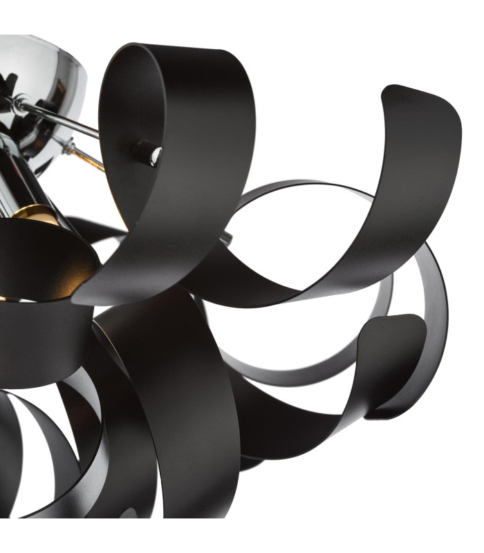 Swash 4 Light Flush Polished Chrome With Black Ribbons-4