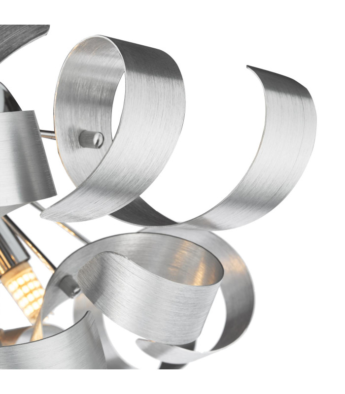 Swash 4 Light Flush Polished Chrome With Aluminium Ribbons-4