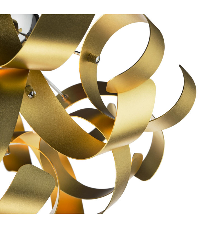 Swash 4 Light Flush Polished Chrome With Gold Ribbons-4