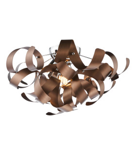 Swash 4 Light Flush Polished Chrome With Copper Ribbons-1
