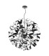 Swash Ceiling Pendant Black With Black & Aluminium Ribbons-3