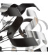 Swash Ceiling Pendant Black With Black & Aluminium Ribbons-4