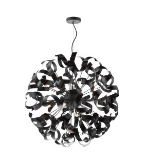 Swash Ceiling Pendant Black With Black Ribbons-1