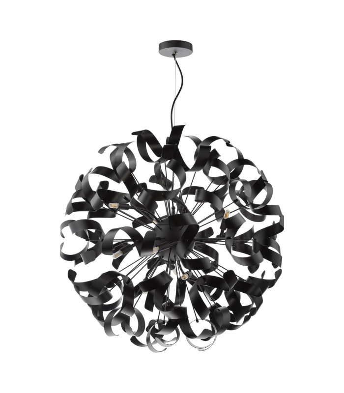 Swash Ceiling Pendant Black With Black Ribbons-3
