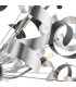 Swash Ceiling Pendant Polished Chrome With Black & Aluminium Ribbons-4