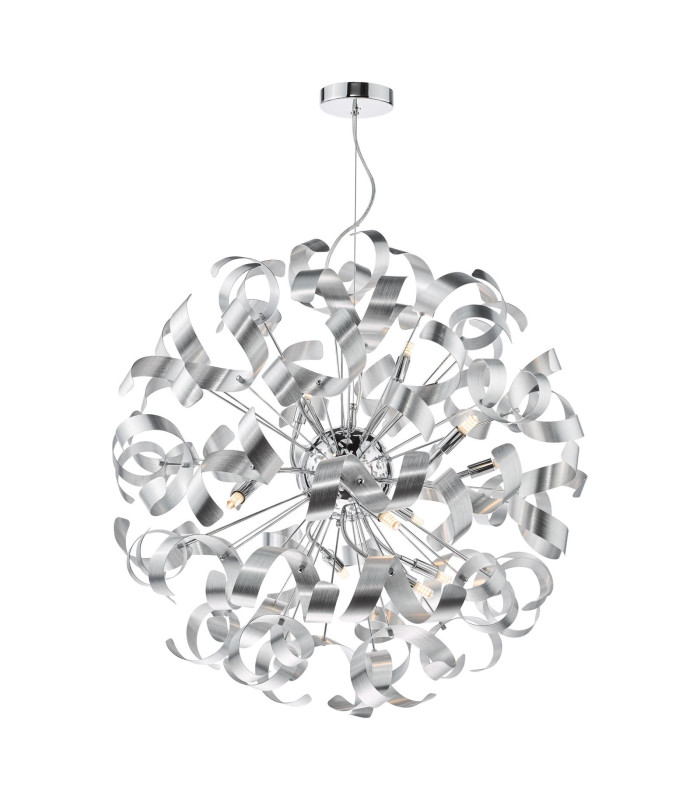 Swash Ceiling Pendant Polished Chrome With Aluminium Ribbons-1