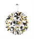 Swash Ceiling Pendant Polished Chrome With Black & Gold Ribbons-3