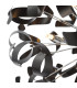 Swash Ceiling Pendant Polished Chrome With Black Ribbons-3