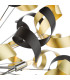 Swash Ceiling Pendant Polished Chrome With Black & Gold Ribbons-4
