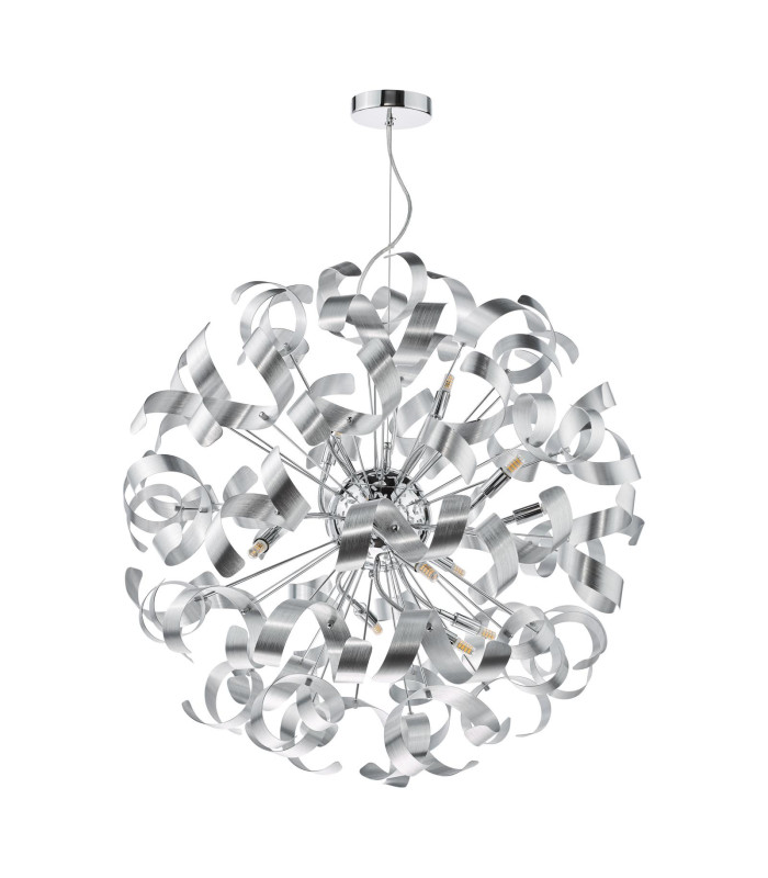Swash Ceiling Pendant Polished Chrome With Aluminium Ribbons-3