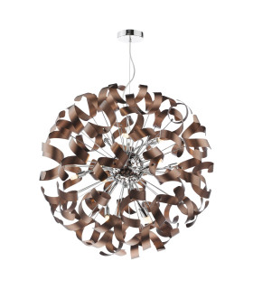 Swash Ceiling Pendant Polished Chrome with Copper Ribbons-1