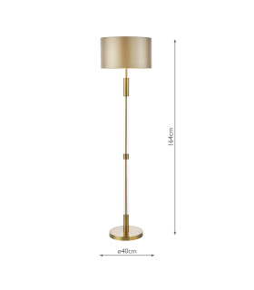 Sylvester Floor Lamp Antique Brass With Shade-2