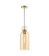 Tao Ceiling Pendant Brushed Bronze and Amber Glass-1