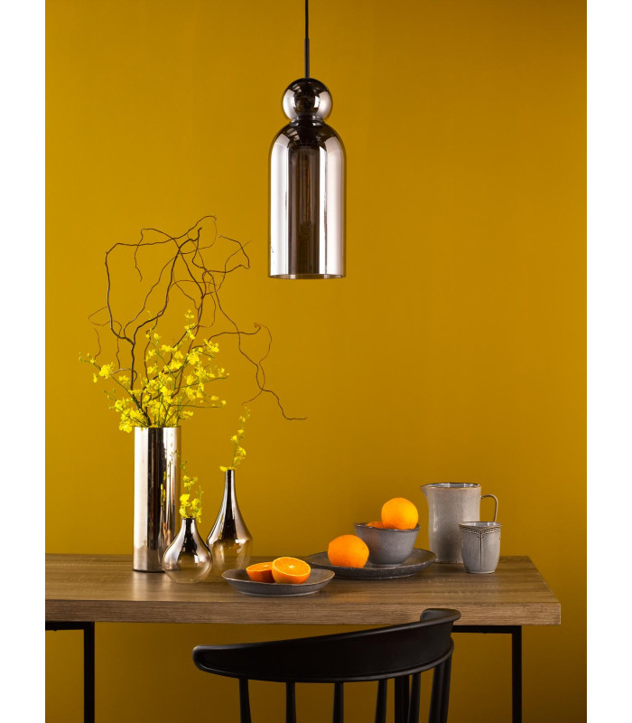 Tao Ceiling Pendant Matt Black and Smoked Glass-3