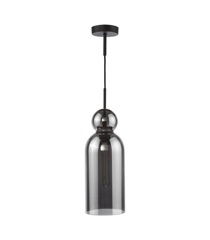 Tao Ceiling Pendant Matt Black and Smoked Glass-5