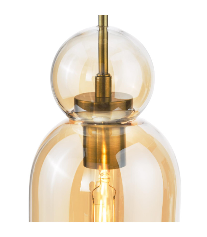 Tao Ceiling Pendant Brushed Bronze and Amber Glass-8