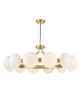 Tauri Ceiling Pendant Matt Gold and Opal Glass-1