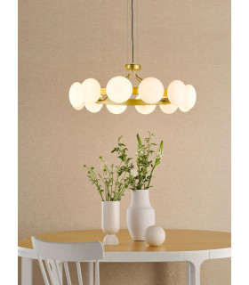 Tauri Ceiling Pendant Matt Gold and Opal Glass-2