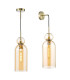 Tao Ceiling Pendant Brushed Bronze and Amber Glass-11