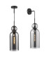 Tao Ceiling Pendant Matt Black and Smoked Glass-11
