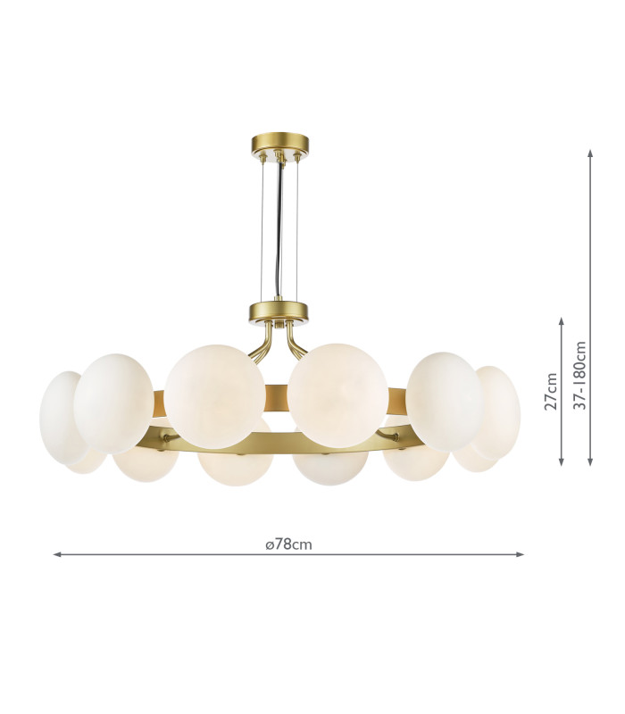 Tauri Ceiling Pendant Matt Gold and Opal Glass-4