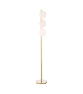 Tauri 3 Light Floor Lamp Matt Gold and Opal Glass-1