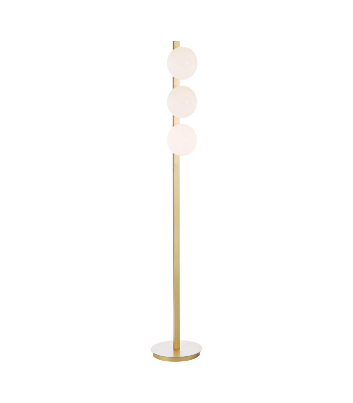 Tauri 3 Light Floor Lamp Matt Gold and Opal Glass-1