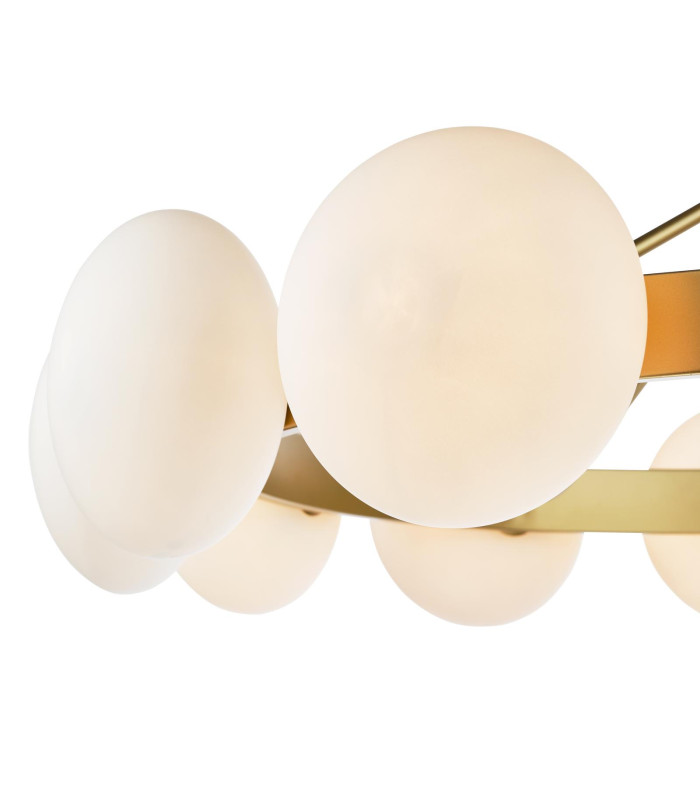 Tauri Ceiling Pendant Matt Gold and Opal Glass-6