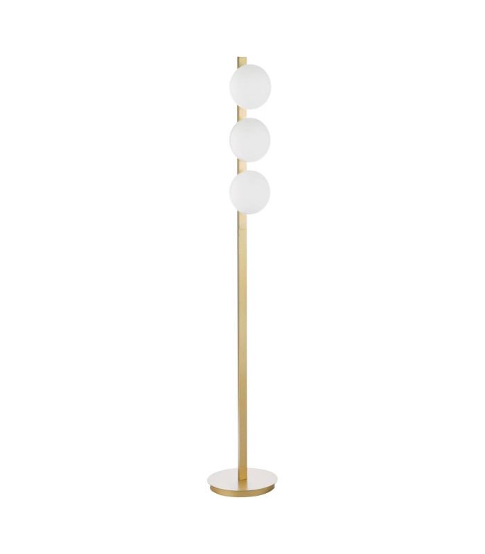 Tauri 3 Light Floor Lamp Matt Gold and Opal Glass-5