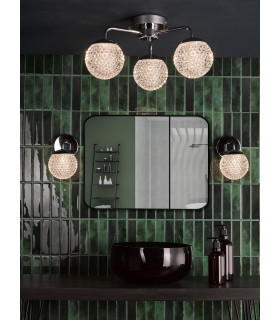 Teva 3 Light Semi-Flush Polished Chrome and Faceted Acrylic IP44-2