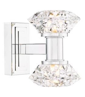Tiana Wall Light Polished Chrome and Faceted Acrylic-1