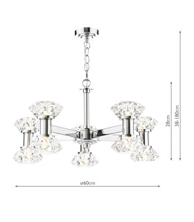 Tiana 10 Light Armed Ceiling Pendant Polished Chrome-2