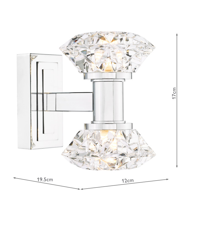 Tiana Wall Light Polished Chrome and Faceted Acrylic-4