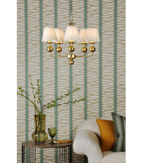 Tilda 5 Light Ceiling Pendant Satin Gold With Shade-2