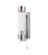 Tommaso Bathroom Wall Light Polished Nickel and Ribbed Glass IP44-1